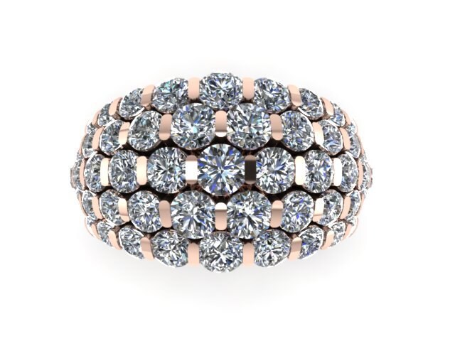 Diamant-Cocktail-Ring-Diamant-Band 14K Rose Gold Ring Jahrestag Statement Natürliche Diamant Etsy Feine Schmuck Einzigartig - V1104 von JewelryArtworkByVick