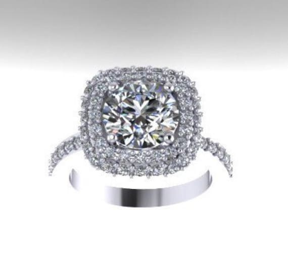 Diamant Halo Verlobungsring Moissonite 14K Weißgold Mit 8mm Für Immer Ein Moissanite Zentrum Brautschmuck - V1076 Diamant Halo Verlobungsring Moissonite 14K Weißgold Mit 8mm Für Immer Ein Moissanite Zentrum Brautschmuck - V1076 von JewelryArtworkByVick