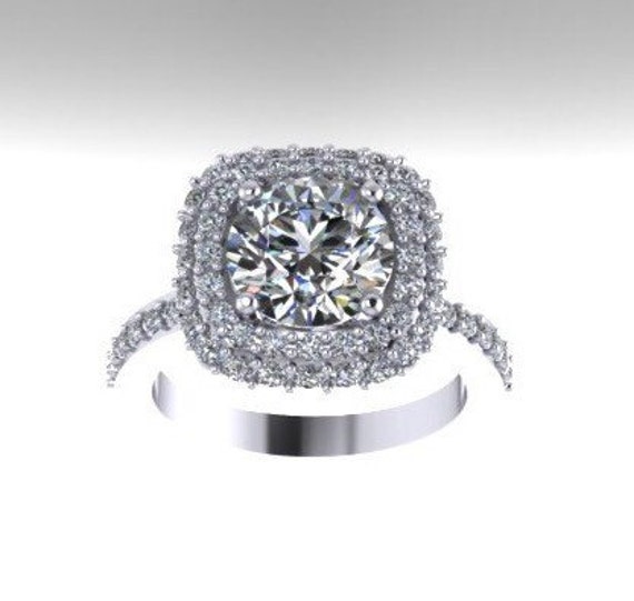 Diamant Halo Verlobungsring Moissonite 14K Weißgold Mit 8mm Für Immer Ein Moissanite Zentrum Brautschmuck - V1076 Diamant Halo Verlobungsring Moissonite 14K Weißgold Mit 8mm Für Immer Ein Moissanite Zentrum Brautschmuck - V1076 von JewelryArtworkByVick