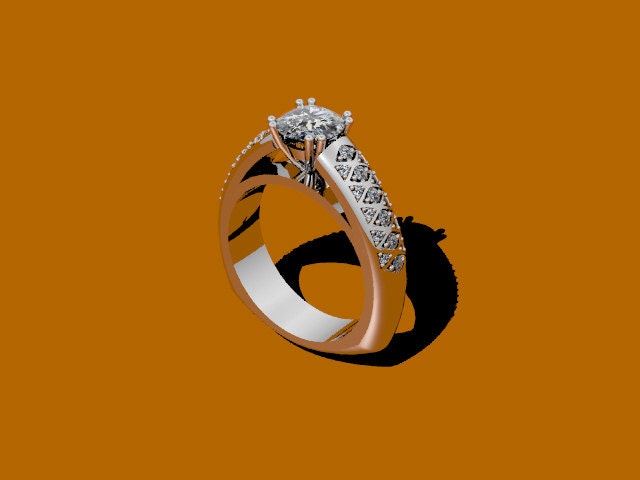 Diamant Moissanite Verlobungsring 14K Weißgold Mit 6, 5 Mm Runde Brillante Moissanit Ctr - V1041 von JewelryArtworkByVick