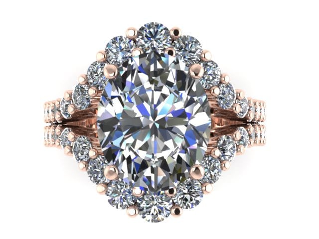 Diamant-Verlobungsring 14K Weißgold Oval Moissanite Center Natürliche Weiße Diamant Ring Benutzerdefinierte Schmuck Geschenke Für Ihre Diamant-Verlobungsring 14K Weißgold Oval Moissanite Center Natürliche Weiße Diamant Ring Benutzerdefinierte Schmuck Geschenke Für Ihre von JewelryArtworkByVick