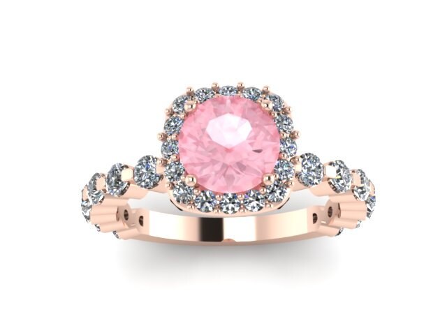 Diamant-Verlobungsring Diamant Halo Verlobungsring Morganit 14K Rose Gold Ring Mit 6, 5 Mm Runde Zentrum - V1085 Diamant-Verlobungsring Diamant Halo Verlobungsring Morganit 14K Rose Gold Ring Mit 6, 5 Mm Runde Zentrum - V1085 von JewelryArtworkByVick