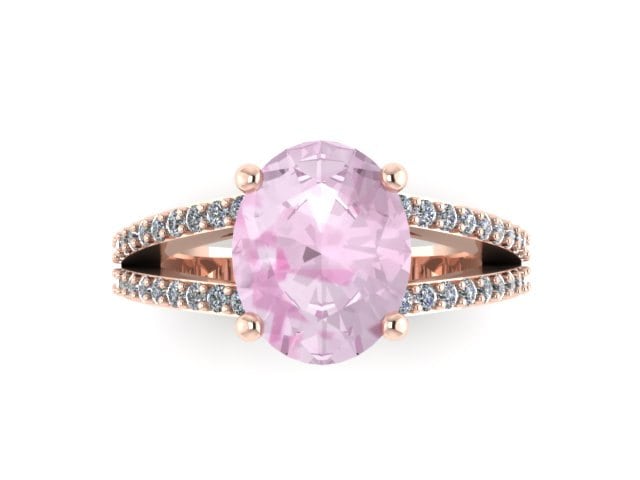 Diamant-Verlobungsring Morganit Engagement 14K Rose Gold Verlobungsring Mit Oval 10x8mm Zentrum Braut Schmuck Edelsteine - V1099 von JewelryArtworkByVick