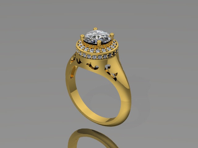 Edwardian Diamant-Ring 14K Gelbgold Mit 7mm Runde Weißen Saphir Zentrum Vintage Inspiriert Ehe Ring Original Designs Edelsteine - V1031 Edwardian Diamant-Ring 14K Gelbgold Mit 7mm Runde Weißen Saphir Zentrum Vintage Inspiriert Ehe Ring Original Designs Edelsteine - V1031 von JewelryArtworkByVick