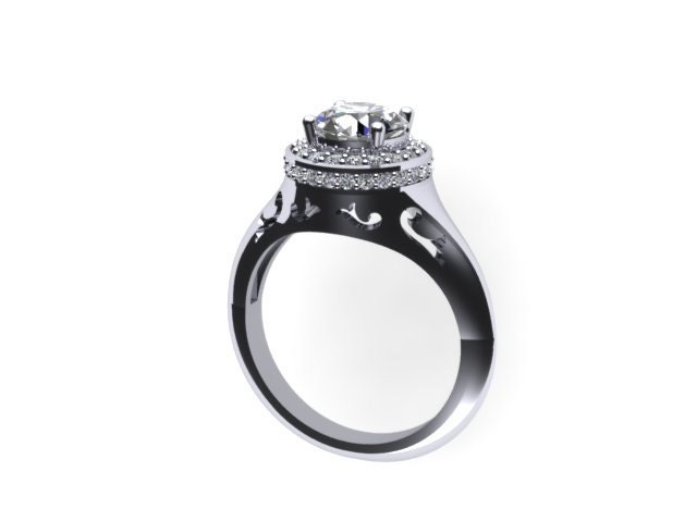 Edwardian Diamant Verlobungsring 14K Weißgold Ehering Mit 7mm Runde Weiß Saphir Zentrum Vintage Feinen Schmuck Einzigartige Ringe - V1031 von JewelryArtworkByVick