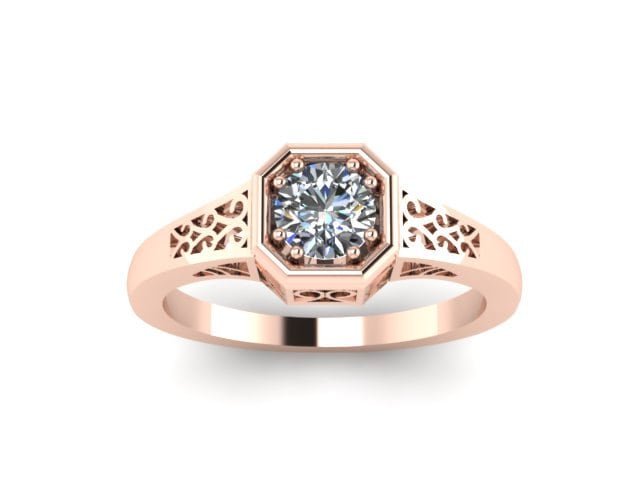 Edwardian Moiassanite Verlobungsring 14K Rose Gold Vintage Ring Mit 5mm Für Immer Ein Moissanite Center Feinen Schmuck Einzigartig - V1118R Edwardian Moiassanite Verlobungsring 14K Rose Gold Vintage Ring Mit 5mm Für Immer Ein Moissanite Center Feinen Schmuck Einzigartig - V1118R von JewelryArtworkByVick
