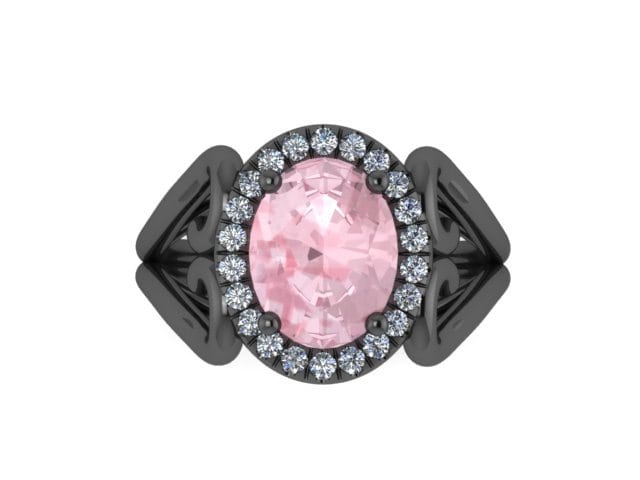 Einzigartige Morganit Verlobungsring Diamant Valentinstag Geschenk Herz Engagment Ring 14 K Schwarz Gold Engagemetn Braut Ringe Etsy -V1137 von JewelryArtworkByVick