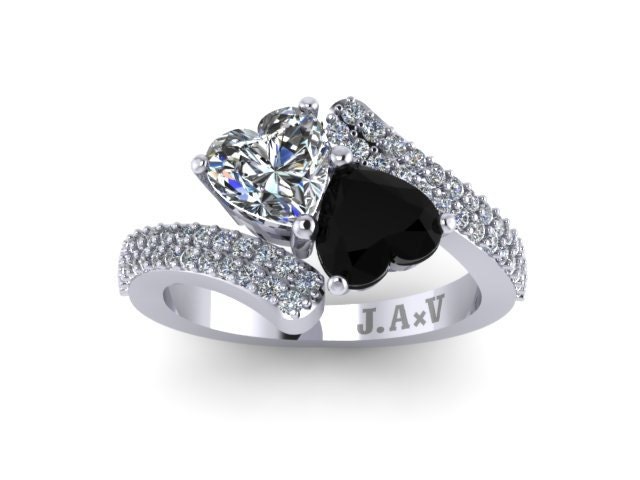 Einzigartige Verlobungsring Schwarz Diamant Ehering 14K Weißgold Verlobung Herz Form Moissanite Valentinstag Geschenk - V1101 Einzigartige Verlobungsring Schwarz Diamant Ehering 14K Weißgold Verlobung Herz Form Moissanite Valentinstag Geschenk - V1101 von JewelryArtworkByVick