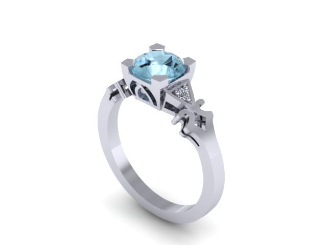 Einzigartige Vintage Aquamarin Verlobungsring 14K Weißgold Diamant Hochzeit Ring Estate Feinen Schmuck Original Edelstein Ringe Edelsteine-V1135 von JewelryArtworkByVick