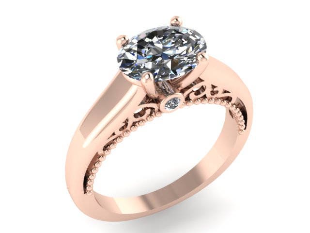 Für Immer Ein Moissanite Verlobungsring 14 K Rose Gold Hochzeit Ring Oval Einzigartige Verlobung Schmuck Filigrane Ehe -V1160 Für Immer Ein Moissanite Verlobungsring 14 K Rose Gold Hochzeit Ring Oval Einzigartige Verlobung Schmuck Filigrane Ehe -V1160 von JewelryArtworkByVick