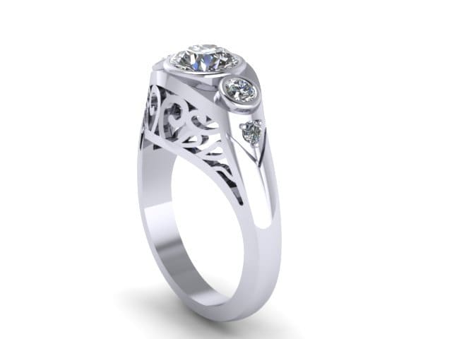 Für Immer Ein Moissanite Verlobungsring Vintage Diamant Ring Filigrane Design 14 K Weißgold Braut Ehering - V1145 Für Immer Ein Moissanite Verlobungsring Vintage Diamant Ring Filigrane Design 14 K Weißgold Braut Ehering - V1145 von JewelryArtworkByVick