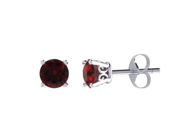 Granat Ohrstecker Januar Brithstone Geschenk Für Ihre 14K Weißgold Mit 5mm Runde Rot Gold Ohrringe Etsy Feine Schmuck - V1067 von JewelryArtworkByVick