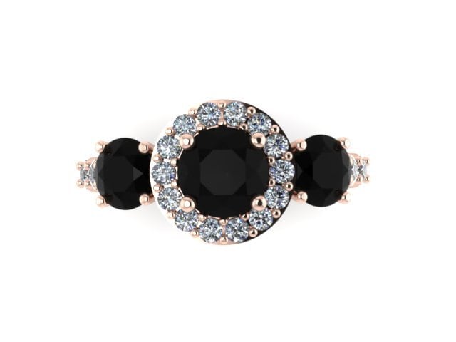 Halo Diamant Verlobungsring 14K Rose Gold Ehering Damen Schmuck Valentinstag Geschenk Natürliche Schwarze Zentrum Einzigartige Designs - V1120 Halo Diamant Verlobungsring 14K Rose Gold Ehering Damen Schmuck Valentinstag Geschenk Natürliche Schwarze Zentrum Einzigartige Designs - V1120 von JewelryArtworkByVick