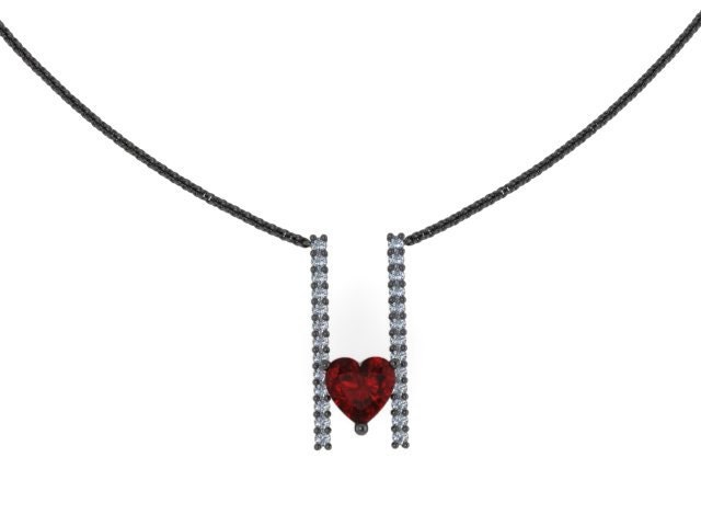 Herz-Form-Diamant-Halskette Rot Rubin Anhänger 14K Schwarz Gold Halskette Mit 6x6mm Herz Zentrum Einzigartige Feine Schmuck Edelsteine - V1094 Herz-Form-Diamant-Halskette Rot Rubin Anhänger 14K Schwarz Gold Halskette Mit 6x6mm Herz Zentrum Einzigartige Feine Schmuck Edelsteine - V1094 von JewelryArtworkByVick