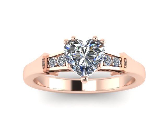 Herz Für Immer Brillante Moissanite Verlobungsring Diamant 14 K Rose Gold Hochzeit Ring Glitzernden Einzigartig - V1148 von JewelryArtworkByVick