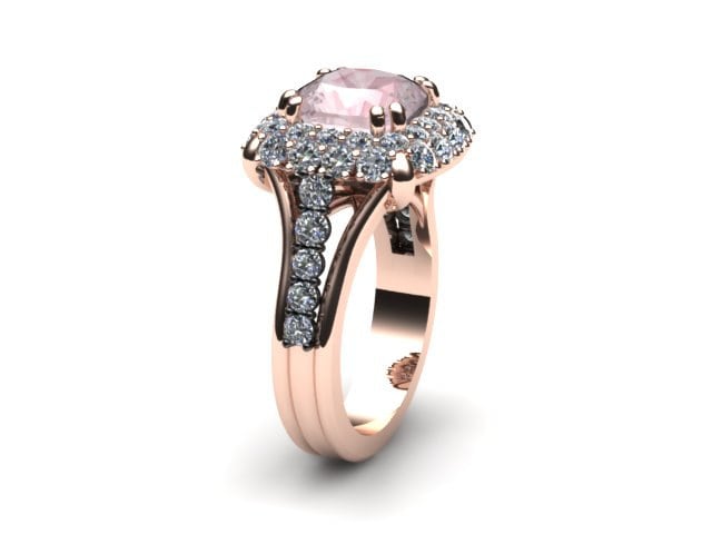 Kissen Geschnitten Morganit Verlobungsring Diamant Ehering 14K Rose Gold Ring Mit 9x9mm Zentrum Edelstein - V1096 Kissen Geschnitten Morganit Verlobungsring Diamant Ehering 14K Rose Gold Ring Mit 9x9mm Zentrum Edelstein - V1096 von JewelryArtworkByVick