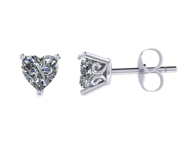 Moissanite Ohrstecker Herz Ohrringe Feiner Schmuck 14K Weißgold Charles Und Colvard Für Immer Brillante Edelsteine Schöne Geschenke - V1143 von JewelryArtworkByVick