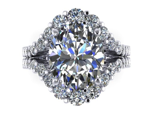 Moissanite Verlobungsring 14K Weißgold Oval Center Natürliche Weiße Diamant Ring Benutzerdefinierte Schmuck Geschenke Für Ihre Berühmtheit - V1146 Moissanite Verlobungsring 14K Weißgold Oval Center Natürliche Weiße Diamant Ring Benutzerdefinierte Schmuck Geschenke Für Ihre Berühmtheit - V1146 von JewelryArtworkByVick