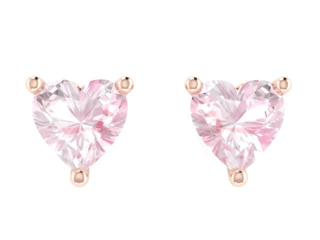 Morganit Ohrstecker Ohrringe Herz Feiner Schmuck 14K Rose Gold Edelsteine Schöne Geschenke Natürlichen Edelstein Für Sie - V1143 von JewelryArtworkByVick