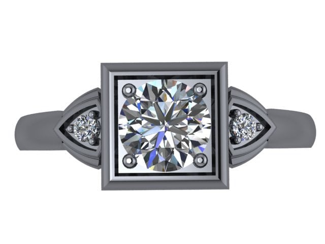 Neues Design Modernisierte Vintage Verlobungsring Mit Für Immer Ein Moissanite Und 2 Echte Weiße Diamanten in 14 K Schwarz Gold Braut -V1169 Neues Design Modernisierte Vintage Verlobungsring Mit Für Immer Ein Moissanite Und 2 Echte Weiße Diamanten in 14 K Schwarz Gold Braut -V1169 von JewelryArtworkByVick