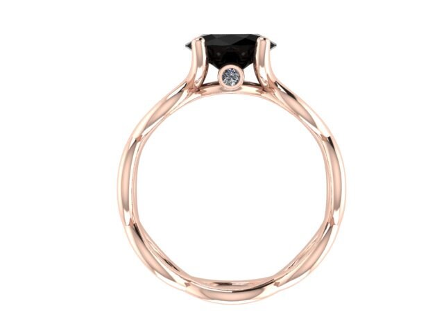 Oval Eisechte Schwarze Diamant Verlobungsring Mit Zwei Echte Akzente Set in 14 K Rose Gold Braut Ring Eheran Einzigartig - V1171 Oval Eisechte Schwarze Diamant Verlobungsring Mit Zwei Echte Akzente Set in 14 K Rose Gold Braut Ring Eheran Einzigartig - V1171 von JewelryArtworkByVick