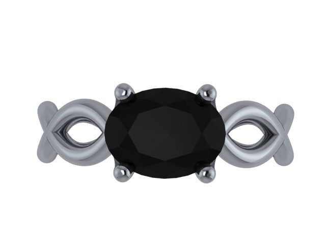 Oval Eisechte Schwarze Diamant Verlobungsring Mit Zwei Echten Akzente Set in 14 K Schwarz Gold Braut Ring Eheran Einzigartig - V1171 Oval Eisechte Schwarze Diamant Verlobungsring Mit Zwei Echten Akzente Set in 14 K Schwarz Gold Braut Ring Eheran Einzigartig - V1171 von JewelryArtworkByVick