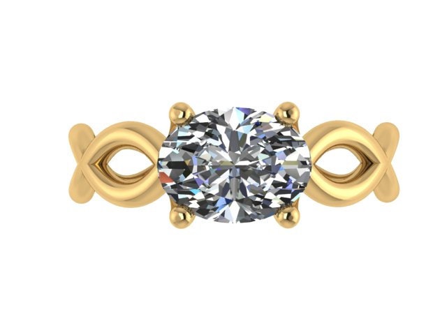 Oval Für Immer Eine Moissanite Verlobungsring Mit Zwei Echte Diamant Akzente Set in 14 K Gelbgold Braut Ring Eheran Einzigartig - V1171 Oval Für Immer Eine Moissanite Verlobungsring Mit Zwei Echte Diamant Akzente Set in 14 K Gelbgold Braut Ring Eheran Einzigartig - V1171 von JewelryArtworkByVick