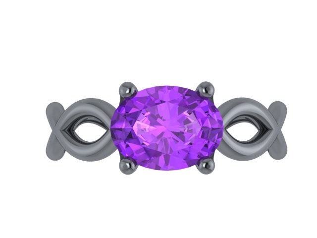 Ovale Echte Amethyst Verlobungsring Mit Zwei Echten Diamant Akzente Set in 14 K Schwarz Gold Braut Ring Ehering Einzigartige Feiertage - V1171 Ovale Echte Amethyst Verlobungsring Mit Zwei Echten Diamant Akzente Set in 14 K Schwarz Gold Braut Ring Ehering Einzigartige Feiertage - V1171 von JewelryArtworkByVick