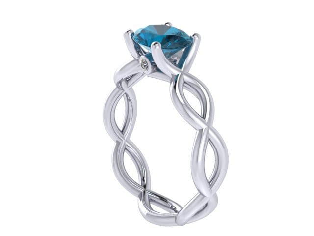Ovale Echte London Blau Topas Verlobungsring Mit Zwei Echten Diamant Akzente Set in 14 K Weißgold Braut Ring Infinity Band - V1171 Ovale Echte London Blau Topas Verlobungsring Mit Zwei Echten Diamant Akzente Set in 14 K Weißgold Braut Ring Infinity Band - V1171 von JewelryArtworkByVick