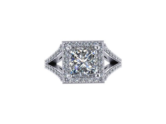 Prinzessin Geschnitten Moissanite Verlobungsring Diamant 14K Weißgold Ehering Etsy Feinen Schmuck Muttertagsgeschenk Edelsteine - V1087 von JewelryArtworkByVick