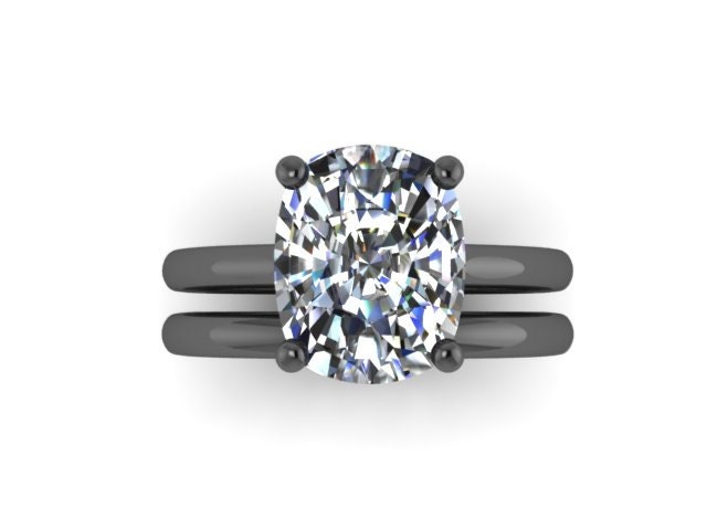 Reserviert Für Alicia - 10 X 8 Mm Oval Cut Forever One Moissanite Verlobungsring in 14K Schwarzgold Mit Zwei Passenden Bands V1132 Reserviert Für Alicia - 10 X 8 Mm Oval Cut Forever One Moissanite Verlobungsring in 14K Schwarzgold Mit Zwei Passenden Bands V1132 von JewelryArtworkByVick