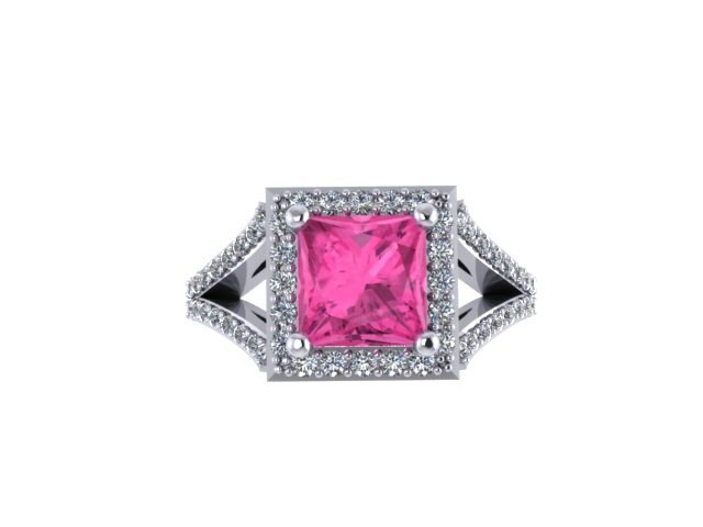 Rosa Saphir Verlobungsring Prinzessin Geschnitten Diamant Ehe Ring 14K Weißgold Mit 6, 5 X Mm Rosa Zentrum Brautschmuck - V1087 Rosa Saphir Verlobungsring Prinzessin Geschnitten Diamant Ehe Ring 14K Weißgold Mit 6, 5 X Mm Rosa Zentrum Brautschmuck - V1087 von JewelryArtworkByVick