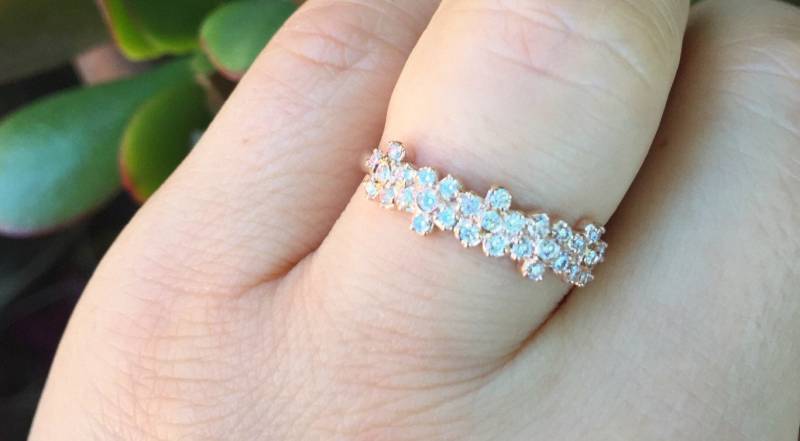 Rose Gold Ring Blume Blumenband Für Ihr Besonderes Geschenk Diamant Band 14K Feine Schmuck Urlaub Geschenke Benutzerdefinierte Ringe - V1051 Rose Gold Ring Blume Blumenband Für Ihr Besonderes Geschenk Diamant Band 14K Feine Schmuck Urlaub Geschenke Benutzerdefinierte Ringe - V1051 von JewelryArtworkByVick