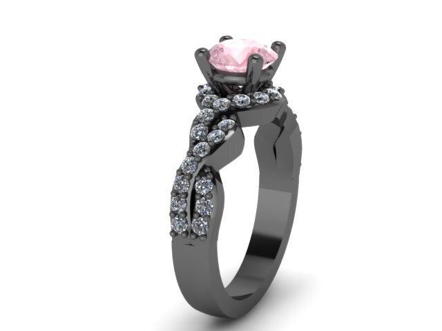 Schwarz Gold Ring Diamant Morganit Verlobungsring Hochzeit Ring Gems14K Jahrestag Mit 6, 5 Mm Runde Zentrum - V1033 Schwarz Gold Ring Diamant Morganit Verlobungsring Hochzeit Ring Gems14K Jahrestag Mit 6, 5 Mm Runde Zentrum - V1033 von JewelryArtworkByVick