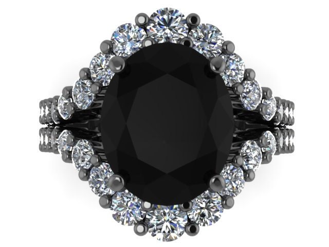 Schwarz Gold Schwarz Diamant Verlobungsring Oval Natürlichen Ring Weiß Benutzerdefinierte Feine Schmuck Geschenke Für Ihre Berühmtheit - V1146 Schwarz Gold Schwarz Diamant Verlobungsring Oval Natürlichen Ring Weiß Benutzerdefinierte Feine Schmuck Geschenke Für Ihre Berühmtheit - V1146 von JewelryArtworkByVick