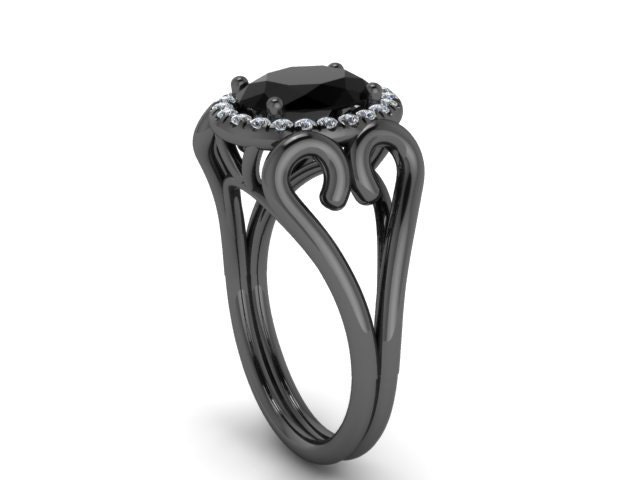 Schwarz Gold Verlobungsring Oval Schwarz Diamant Ring Einzigartige Herz Hochzeit Urlaub Geschenke Für Ihre Edelsteine - V1137 Schwarz Gold Verlobungsring Oval Schwarz Diamant Ring Einzigartige Herz Hochzeit Urlaub Geschenke Für Ihre Edelsteine - V1137 von JewelryArtworkByVick