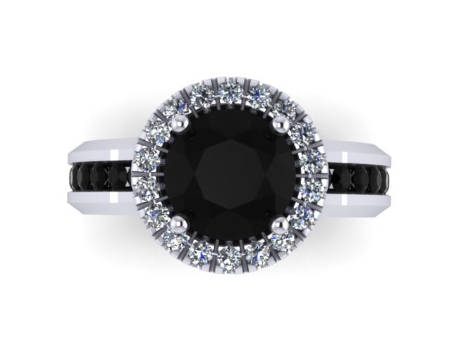 Schwarzer Diamant Verlobungsring Feine Schmuck Hochzeiten 14K Weißgold Ring Mit 7mm Runde Natürliche Schwarze Urlaub Geschenke Für Sie - V1032 von JewelryArtworkByVick
