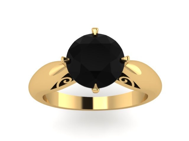Schwarzer Diamant Verlobungsring Gelbgold Solitär Ring Einzigartige Verlobung Feinen Schmuck Filigrane Braut Schmuck-V1150 Schwarzer Diamant Verlobungsring Gelbgold Solitär Ring Einzigartige Verlobung Feinen Schmuck Filigrane Braut Schmuck-V1150 von JewelryArtworkByVick