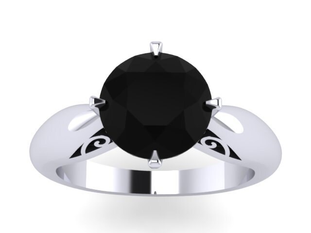 Schwarzer Diamant Verlobungsring Solitär Ring 14 K Weißgold Einzigartige Feinen Schmuck Filigranen Braut Vorschlagen-V1150 Schwarzer Diamant Verlobungsring Solitär Ring 14 K Weißgold Einzigartige Feinen Schmuck Filigranen Braut Vorschlagen-V1150 von JewelryArtworkByVick