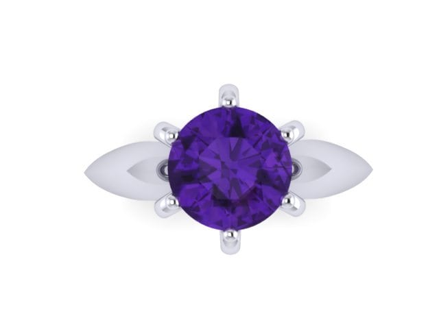 Solitär Amethyst Verlobungsring 14K Weißgold Valentinstag Geschenk Februar Birthstone Damen Schmuck Feinen Edelsteine Einzigartig - V1080 von JewelryArtworkByVick