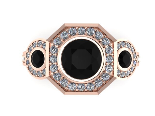 Statement Ringe Art Deco Natürliche Schwarze Diamant Verlobungsring Vintage Drei Stein Ring Custom Made Engagement Feiner Schmuck - V1111 von JewelryArtworkByVick