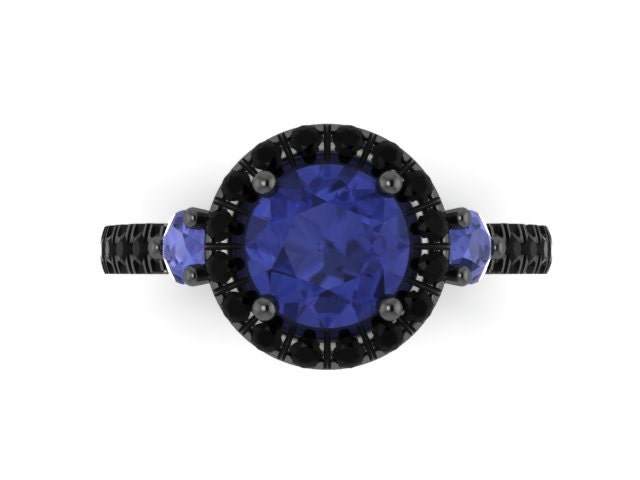 statement Ringe Blau Saphir Verlobungsring Schwarz Diamant Ehering 14K Schwarz Gold Mit 6, 5 Mm Ctr-V1023M statement Ringe Blau Saphir Verlobungsring Schwarz Diamant Ehering 14K Schwarz Gold Mit 6, 5 Mm Ctr-V1023M von JewelryArtworkByVick