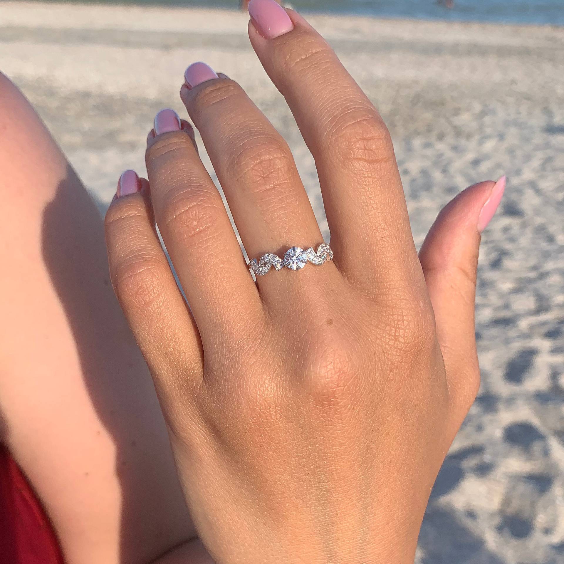 Vintage Style Jugendstil Verlobungsring, 925 Sterling Silber Filigrane Weiße Cz Einzigartige Versprechen Ring Für Sie von JewelryAsteria