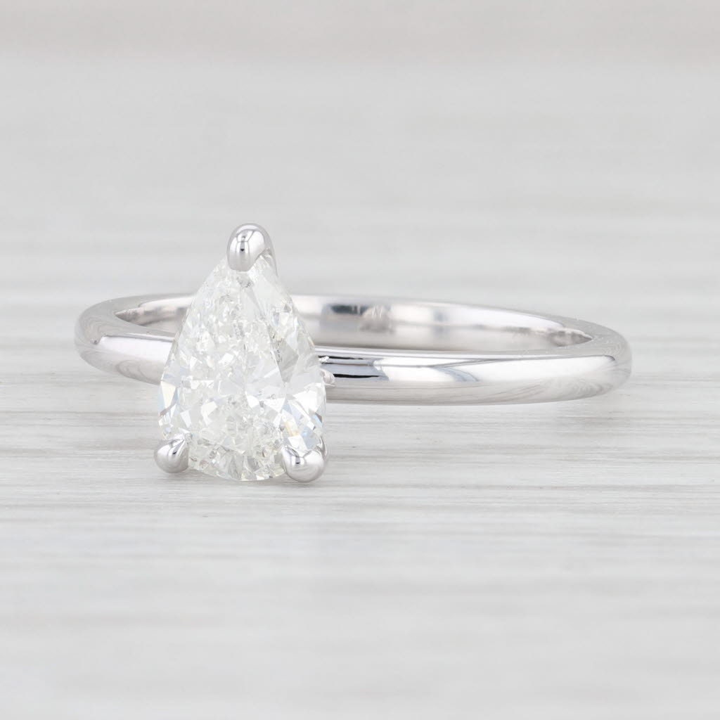 Neuer 0.97Ct Birnen Diamant Solitär Verlobungsring 14K Weißgold Größe 7 Gia von JewelryAuthority