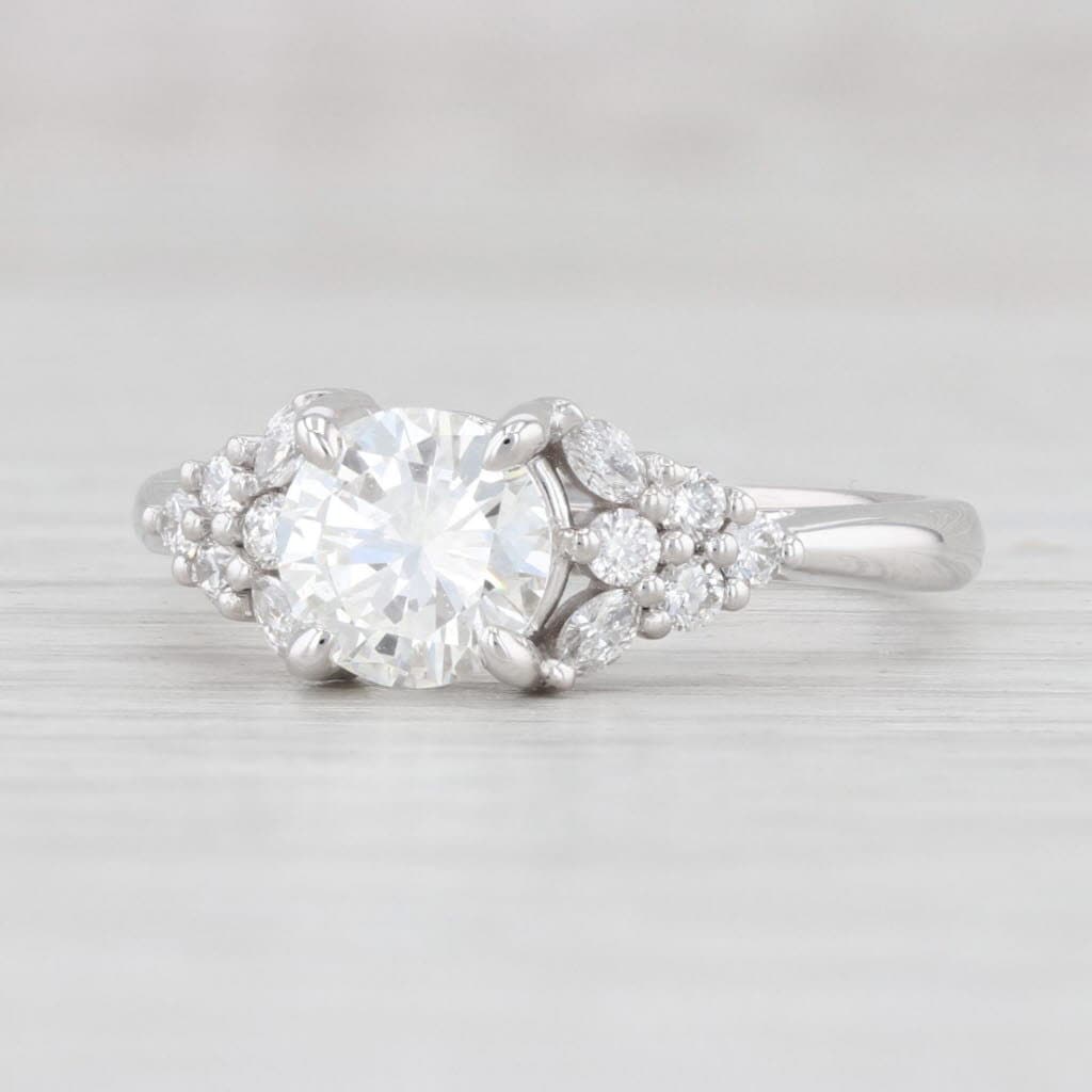 Neuer 1.33Ctw Rund Diamant Verlobungsring 14K Weißgold Größe 6, 5 Gia von JewelryAuthority
