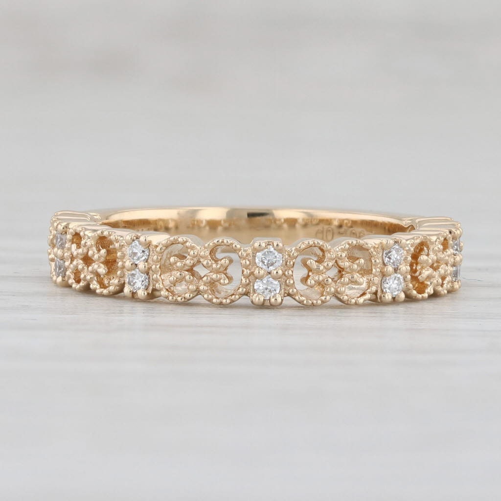 Neuer Diamant Stapelring 14K Gelbgold Ehering Damen Stacking Gr. 6, 25 von JewelryAuthority