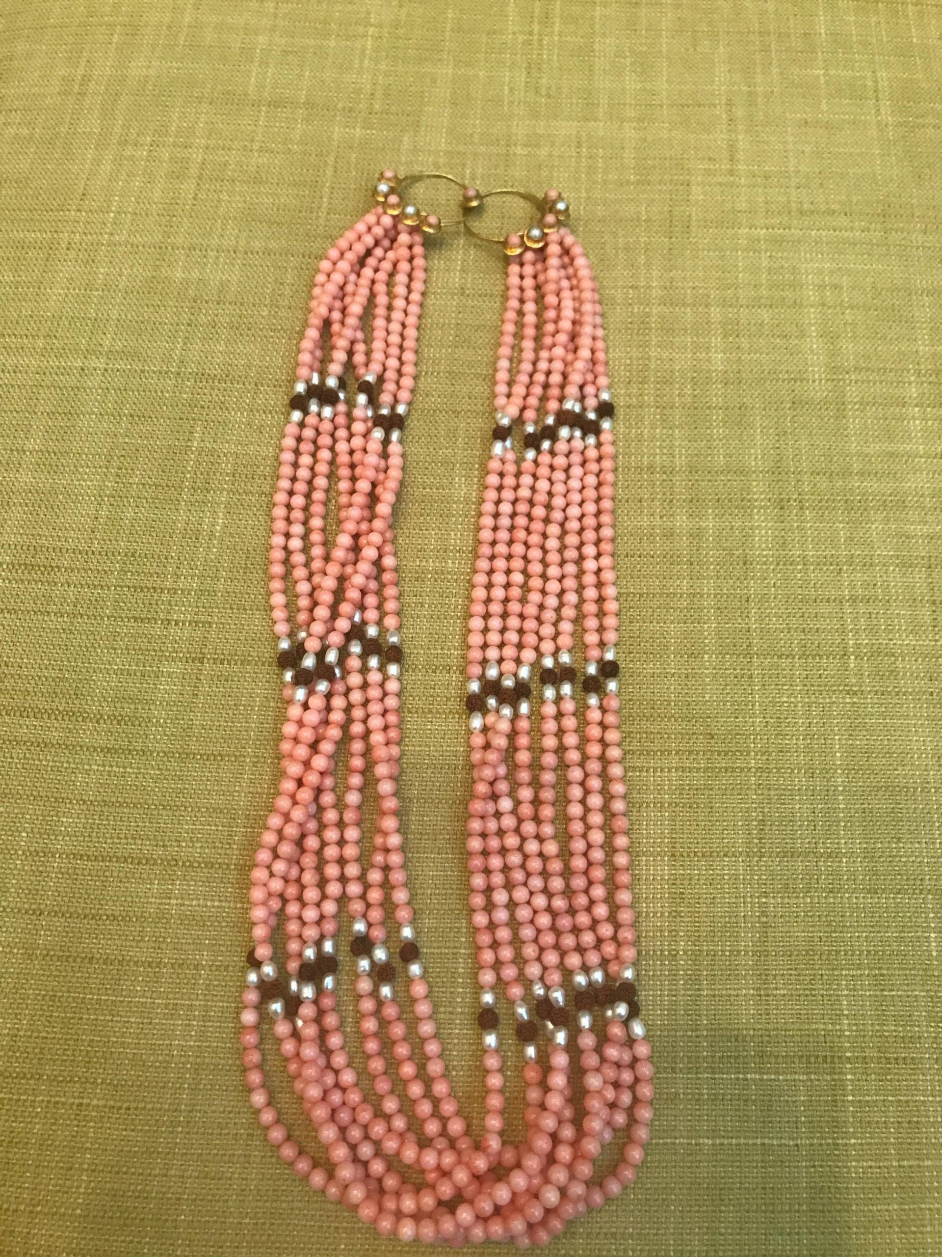 14K Gold Einzigartige Koralle Rudraksha Perlenkette, Echte Koralle, Energetisierter Schmuck, Manifestation, Perlkorallenschmuck von JewelryBYJuhi