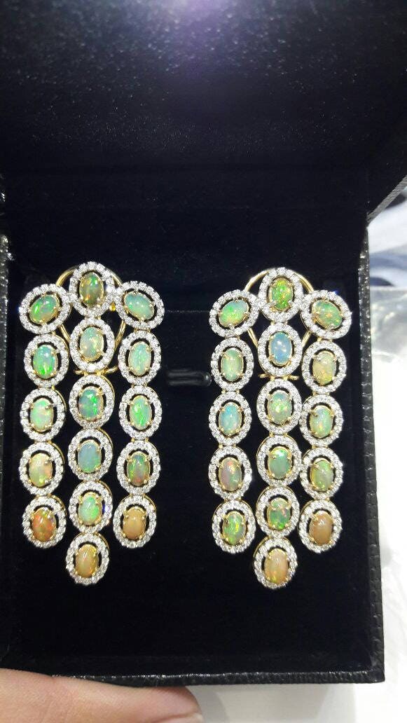 Anzahlung Für Spezialanfertigung, Opal Diamant, Tansanit Schmuck, Edler Nachlassschmuck, Smaragd Diamant Armreif von JewelryBYJuhi