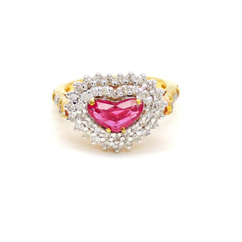 Diamant Rubin Herzring von JewelryBYJuhi