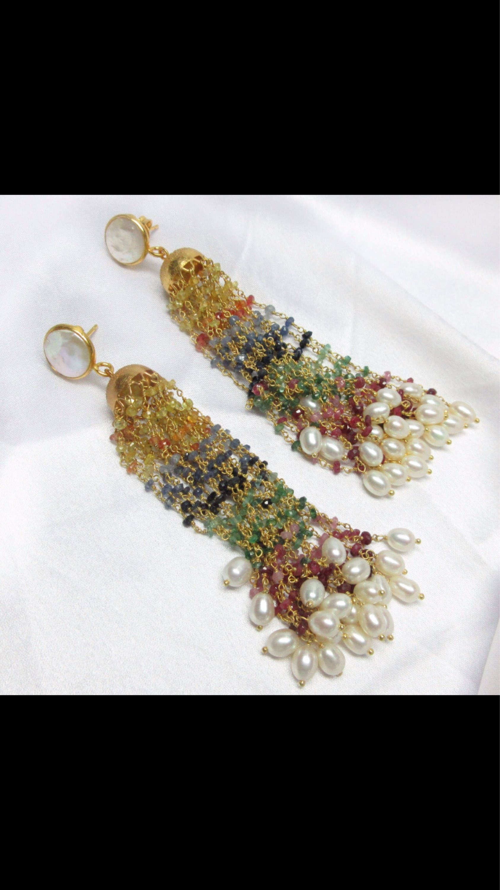 Turmalin Peridot Topas Rosenquarz Ohrringe, Sterling Getauchte Weihnachtssonderpreis von JewelryBYJuhi